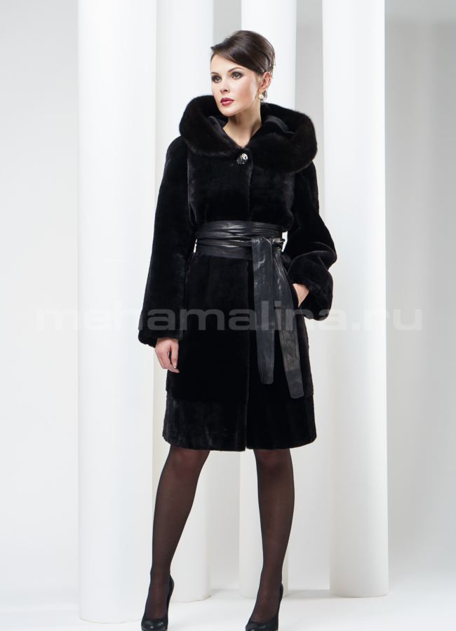 Шуба мутон, цвет коричневый модель № S-135 в кредит