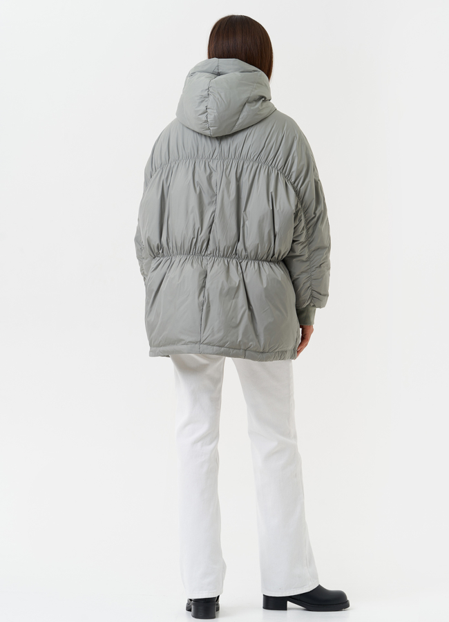 Оверсайз куртка с капюшоном модель № 27882 универмаг малина