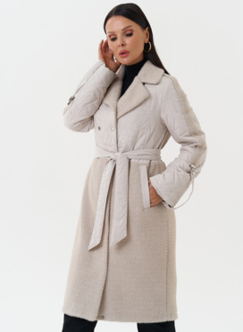 Женское утепленное пальто с поясом