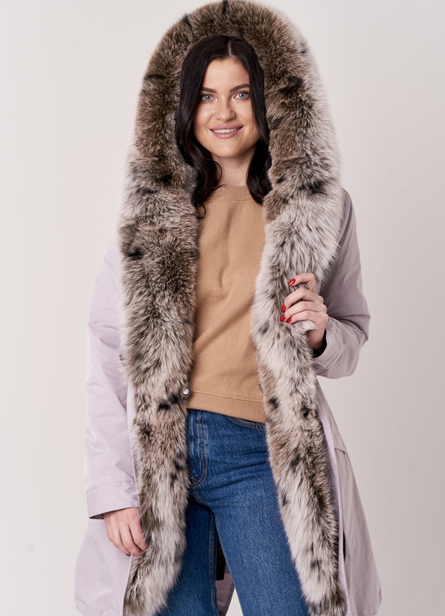 Женская парка с мехом песца модель № 18173 универмаг малина