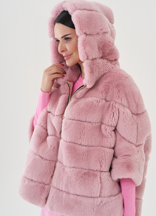 Короткая куртка из кролика модель № 81802 универмаг малина