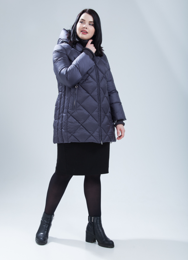 Пуховик женский на биопухе модель № П-354 универмаг малина