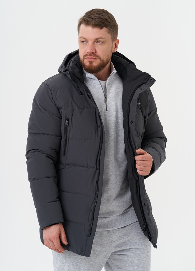 Мужской пуховик с капюшоном модель № 28264 универмаг малина