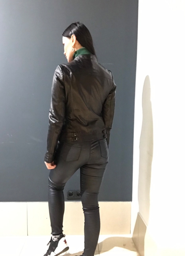 фото Кожаная куртка-косуха модель № 6190