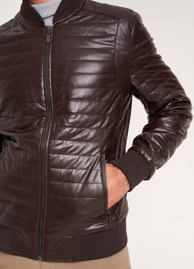 Куртка-бомбер из искусственной кожи модель № 820 универмаг малина