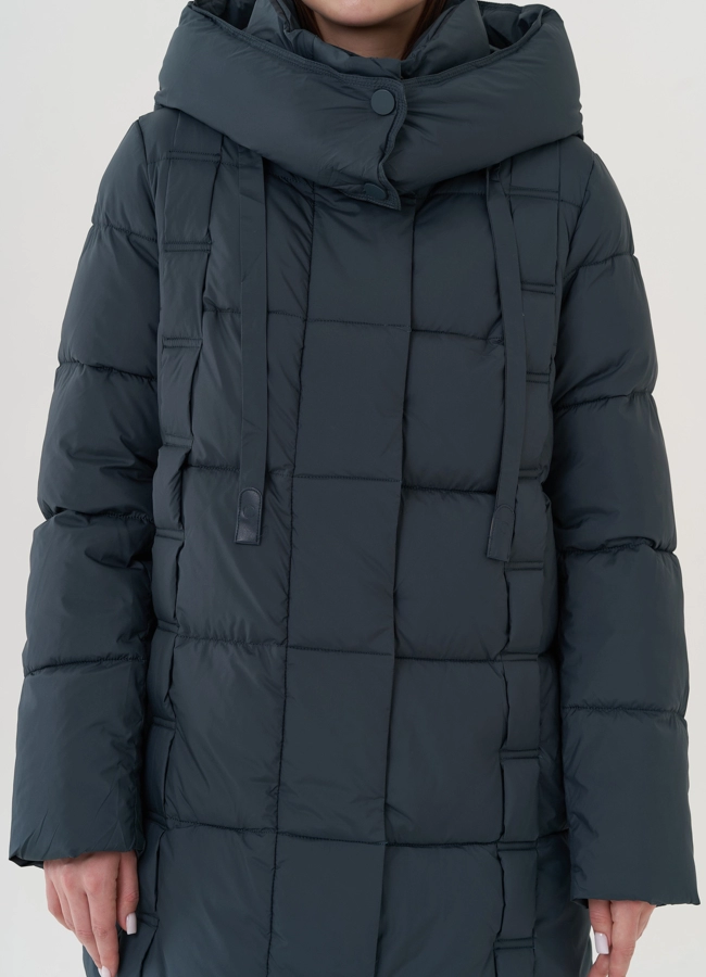 Пуховик женский с капюшоном  модель № 25707 универмаг малина