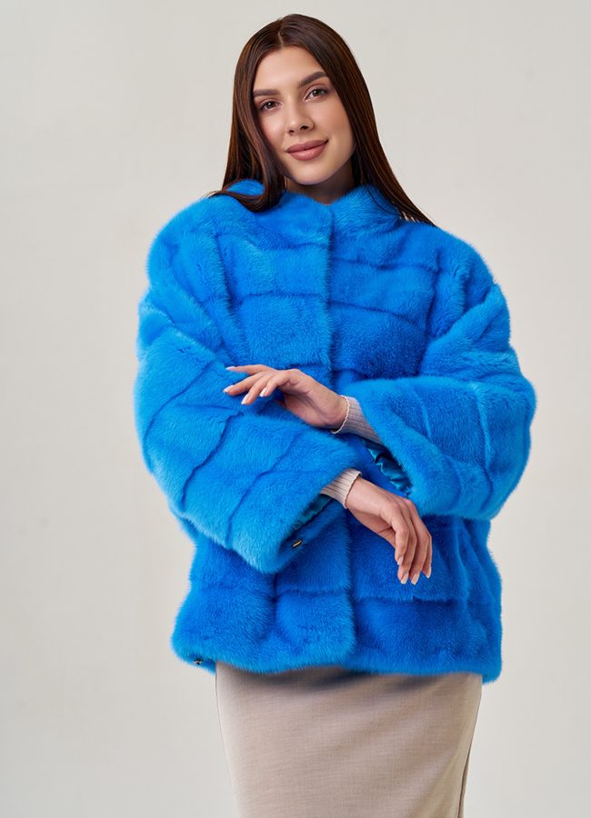 Куртка из норки голубого цвета модель № 2200 универмаг малина