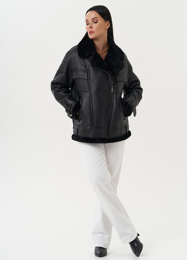 фото Женская натуральная дубленка модель № 28427