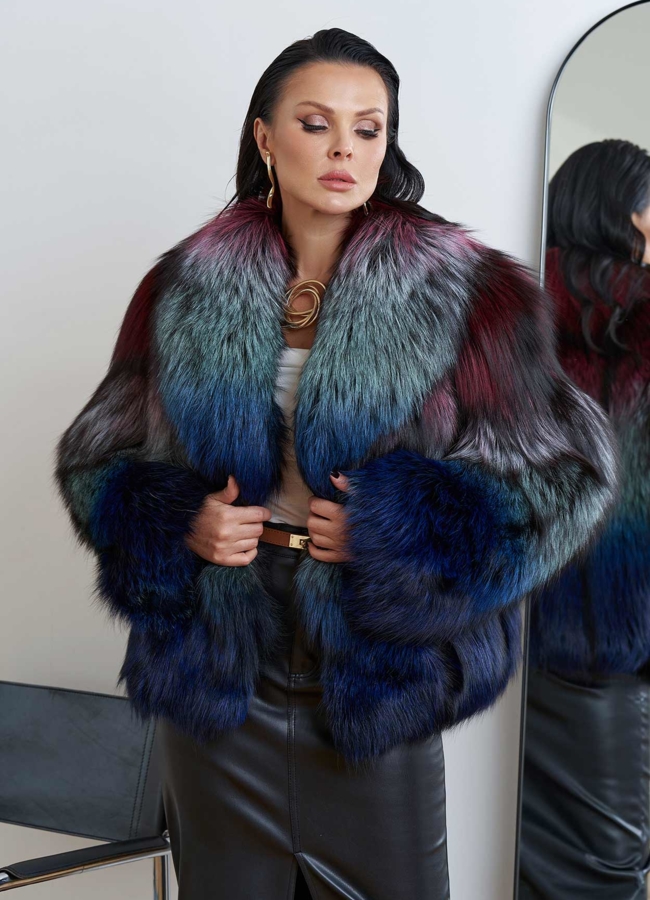 Шуба из меха чернобурки модель № 28591 в кредит