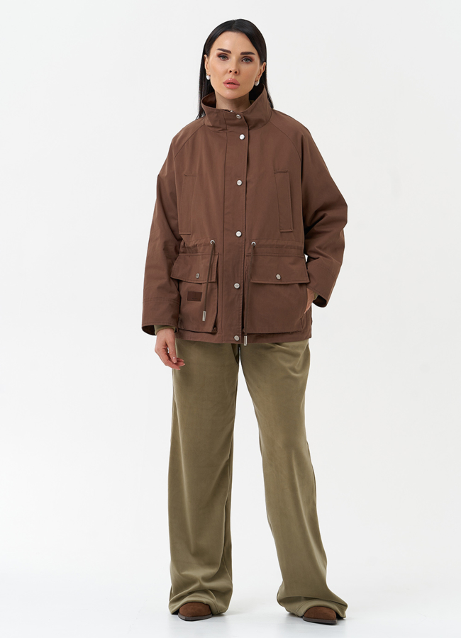 Женская ветровка коричневого цвета модель № 30038 универмаг малина