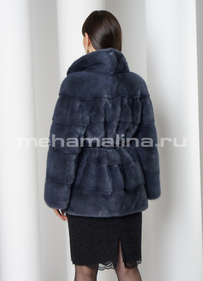 Укороченная норковая шуба в цвете графит модель № S-758 в кредит
