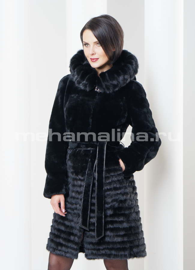 фото Шуба из мутона, цвет черный модель № S-300