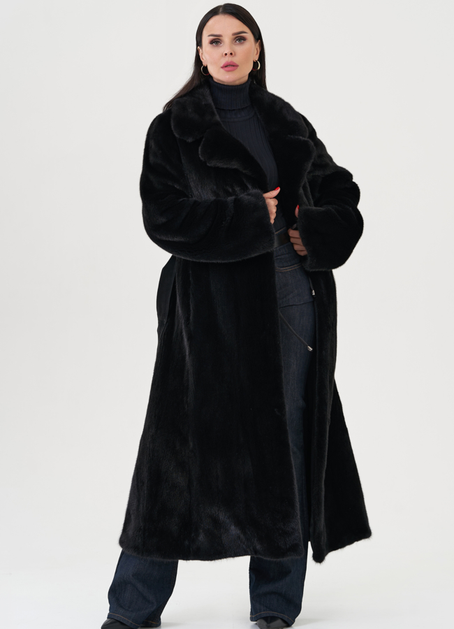 Шуба из меха норки с английским воротником модель № 24721 универмаг малина