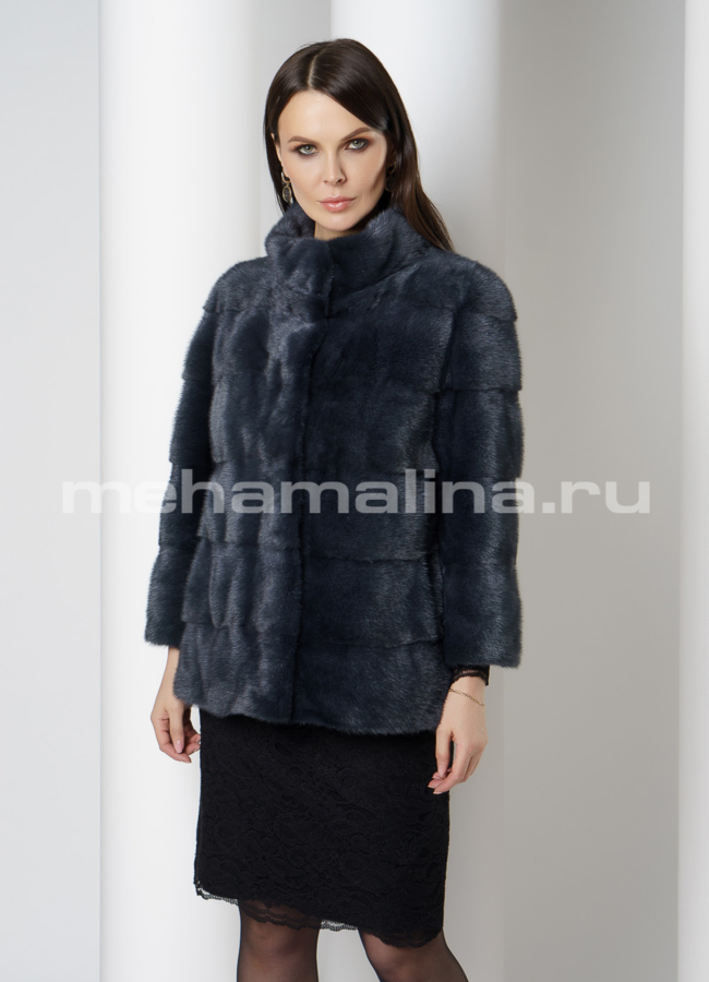 Шуба трансформер из норки в цвете графит модель № 2105 в кредит