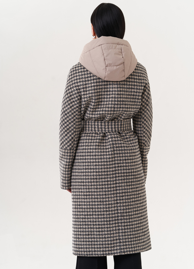 Пальто со съемным капюшоном модель № 25074 универмаг малина