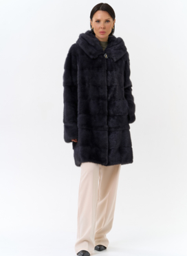 Норковая шуба трансформер с капюшоном