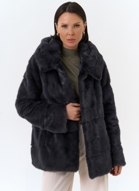 Куртка из меха норки с капюшоном