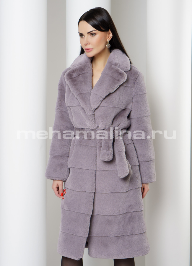 Шуба из искусственного меха с английским воротником модель № М879-С в кредит