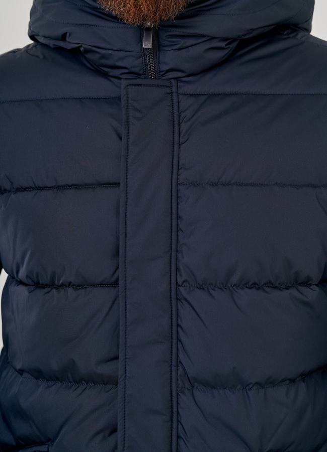 Мужской пуховик в темно-синем цвете модель № 23190 универмаг малина