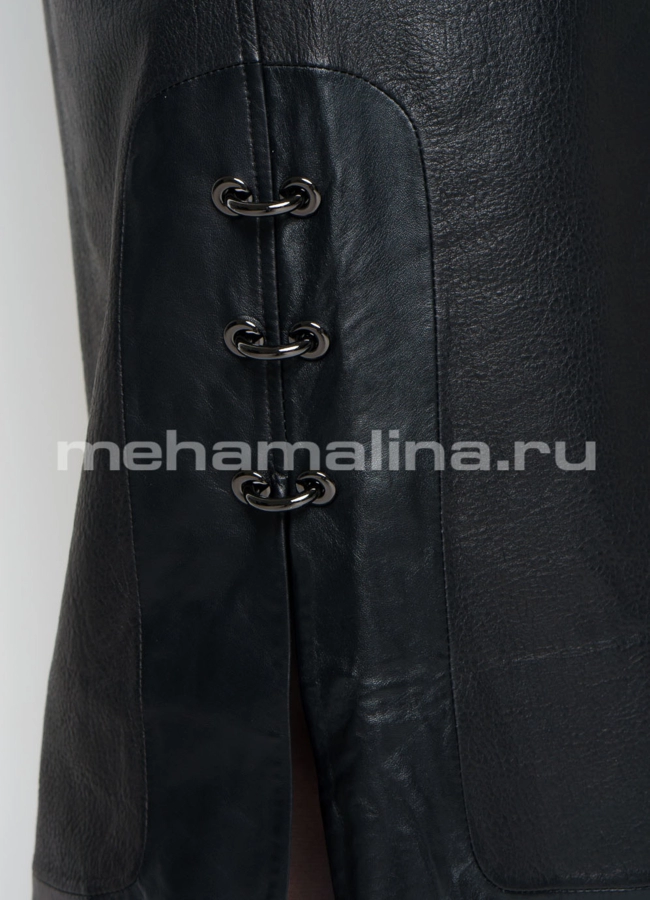 Плащ с отделкой из норки модель № K-434 универмаг малина