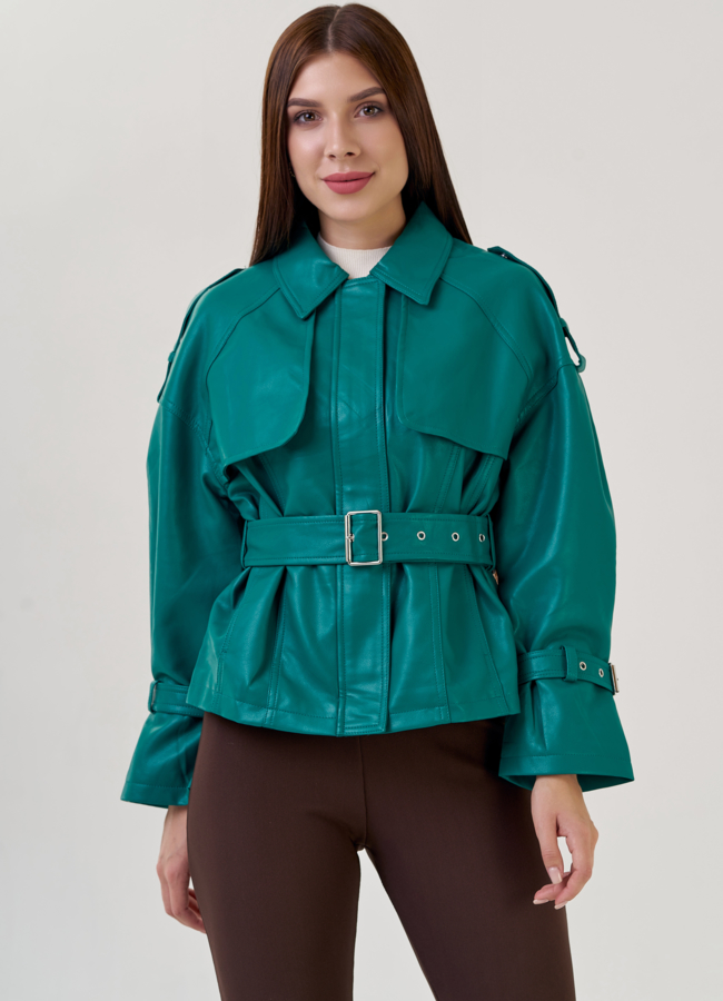 Женская куртка оверсайз из эко кожи модель № 23257 в кредит