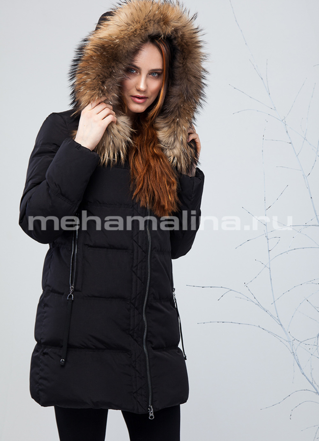 фото Пуховик с мехом енота модель № П-174