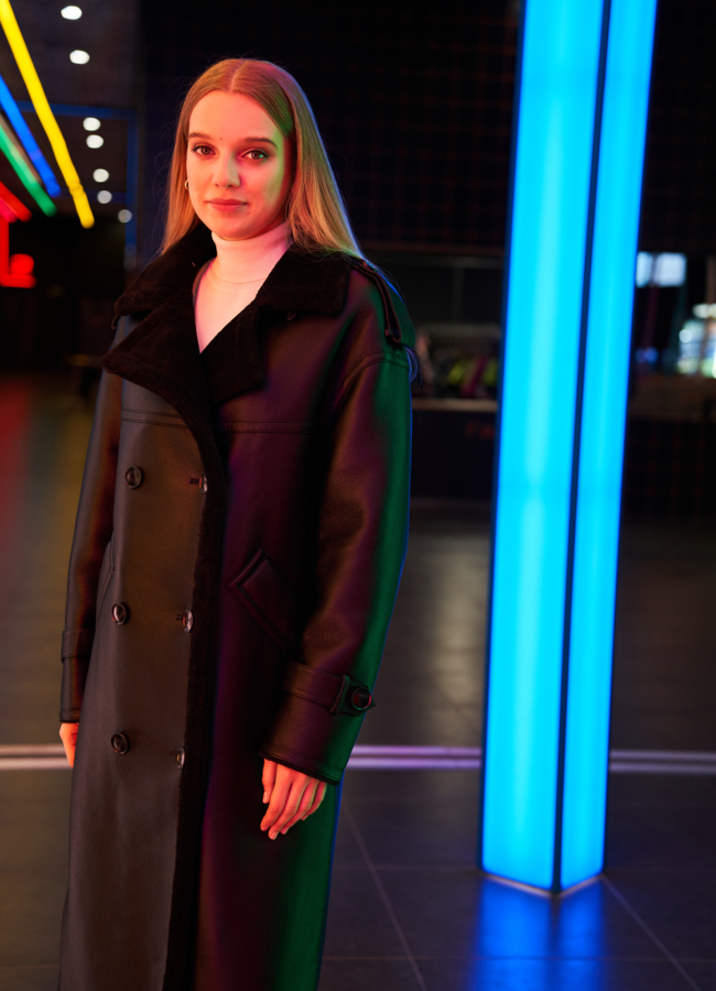 Дубленка женская из искусственной кожи  модель № 79490 универмаг малина