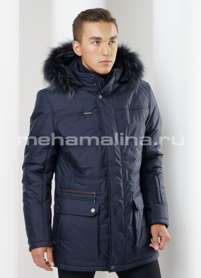 Пуховик с климат-контролем модель № KM-17 меха малина