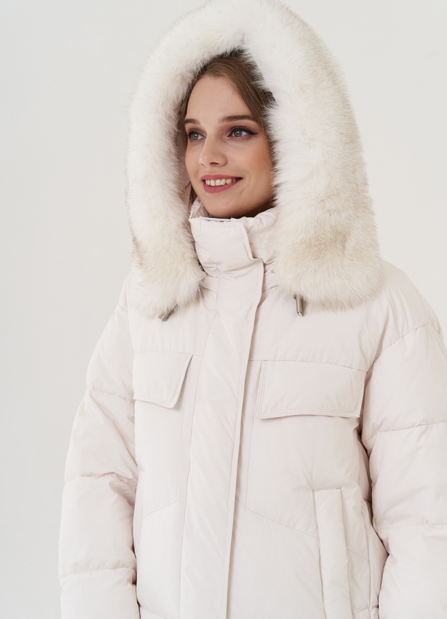 Пуховик женский с капюшоном  модель № 25031 универмаг малина