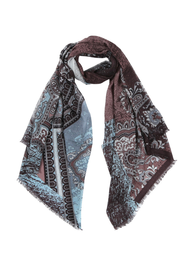 Шарф с принтом модель № А-31 меха малина