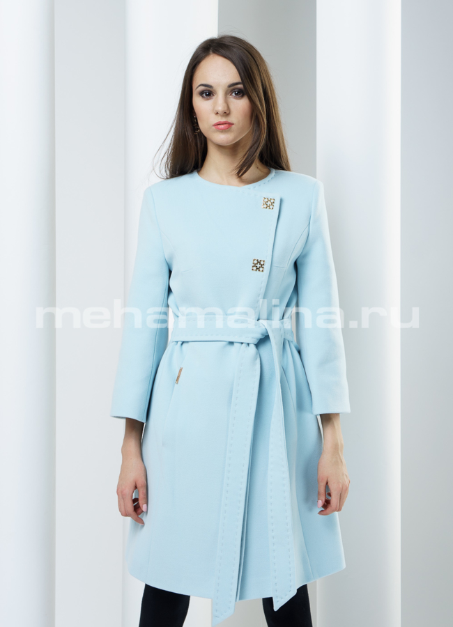 Пальто женское, цвет бирюза модель № BP-15 в кредит