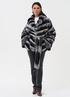 Женская шуба из меха кролика