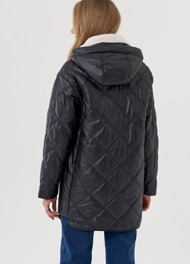 фото Женское пальто в черном цвете модель № 81216