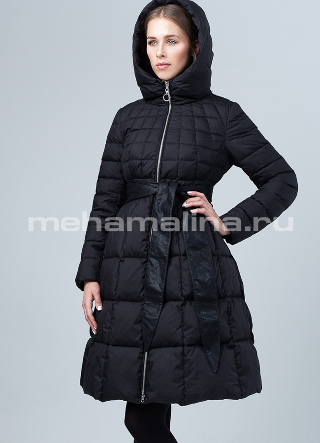 Пуховик женский модель № П-278 меха малина