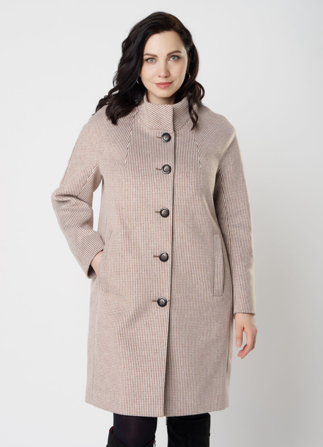 Пальто женское коричневого цвета модель № 20488 универмаг малина