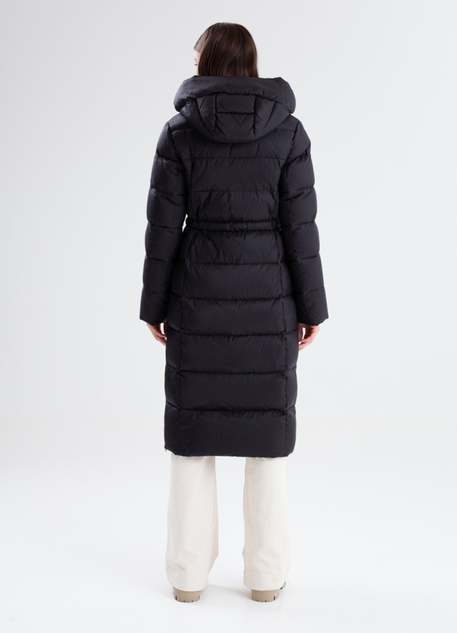 фото Женский пуховик с поясом модель № 23347