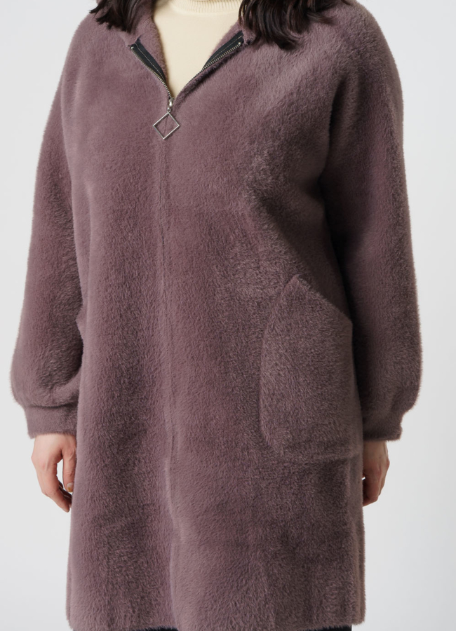 Женское пальто с капюшоном модель № 6601 в рассрочку