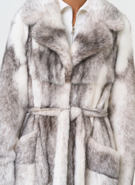 Длинная шуба из норки крестовки cross