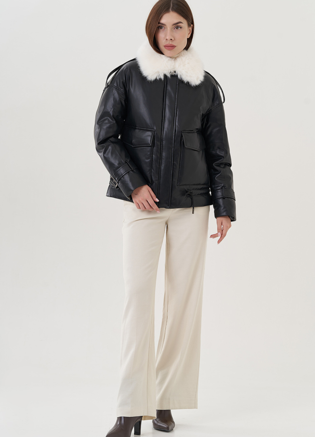 фото Куртка демисезонная из искусственной кожи модель № 25347