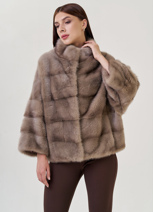 Куртка из норки модель № 23224 меха малина