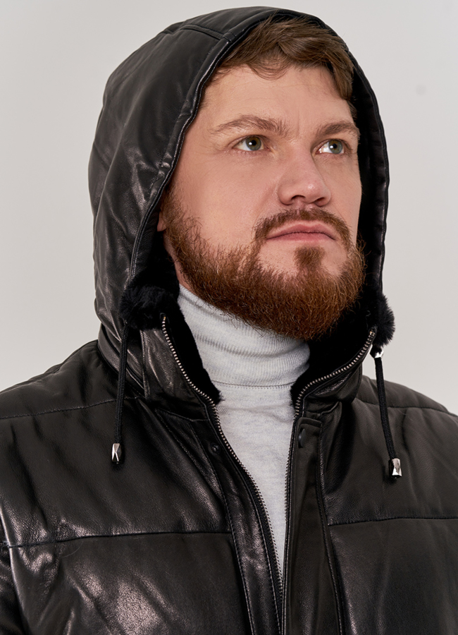 Длинный мужской пуховик модель № П-501 в кредит