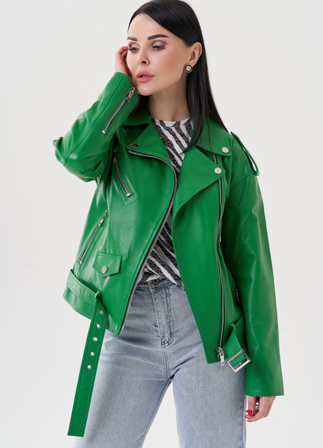 Женская куртка косуха из натуральной кожи  модель № 24448 в рассрочку Женская куртка косуха из натуральной кожи  модель № 24448 в рассрочку