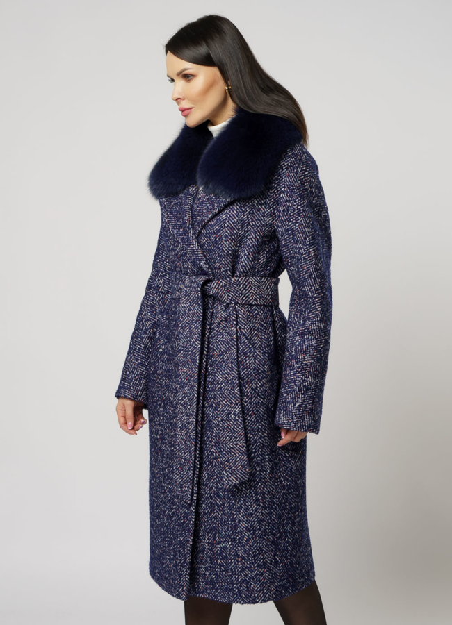 Пальто с мехом модель № 17758 универмаг малина