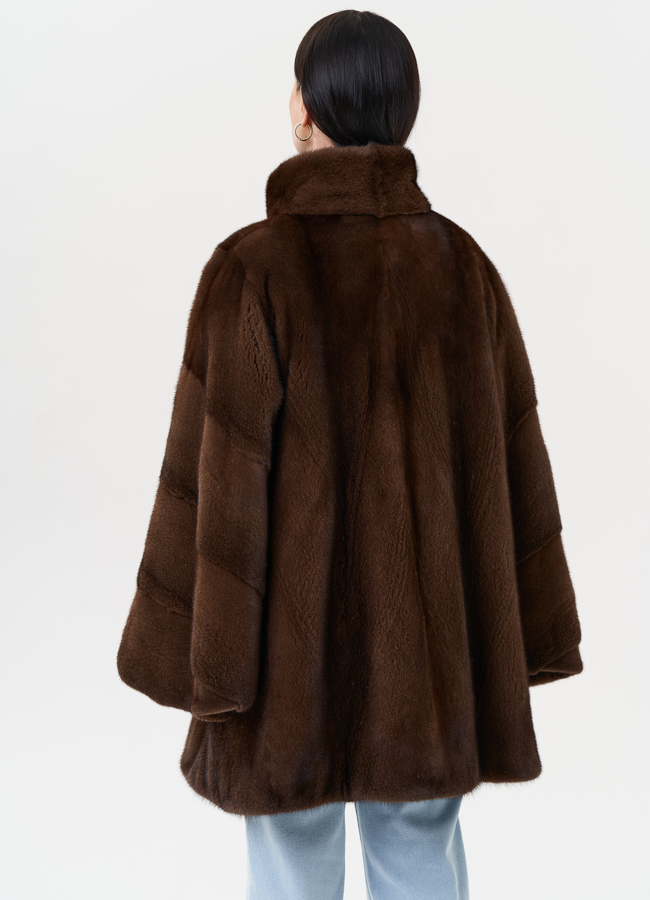 Женская шуба из скандинавской норки модель № 27601 универмаг малина