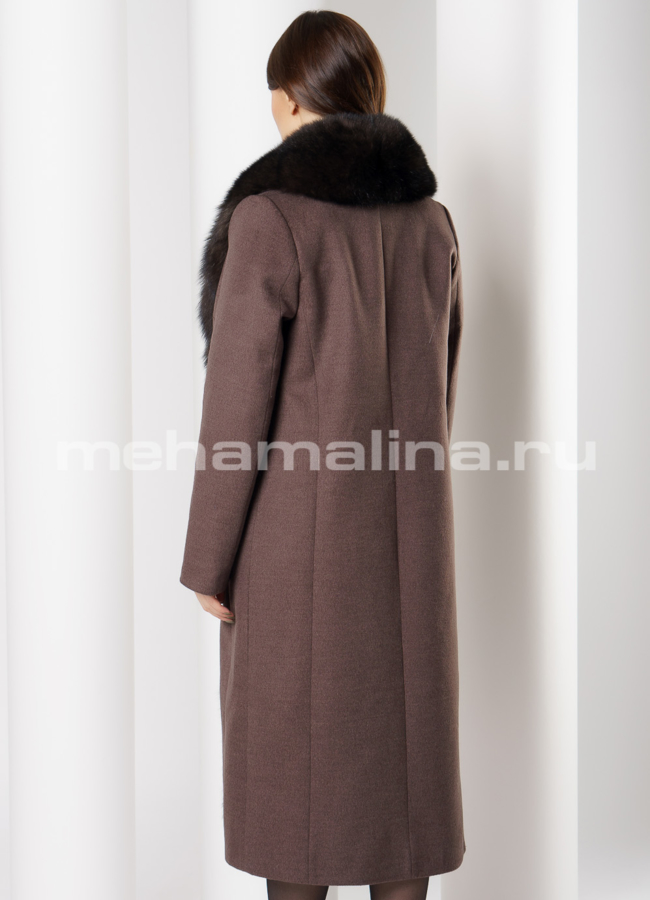 Пальто Oksa с мехом модель № 7434 в кредит