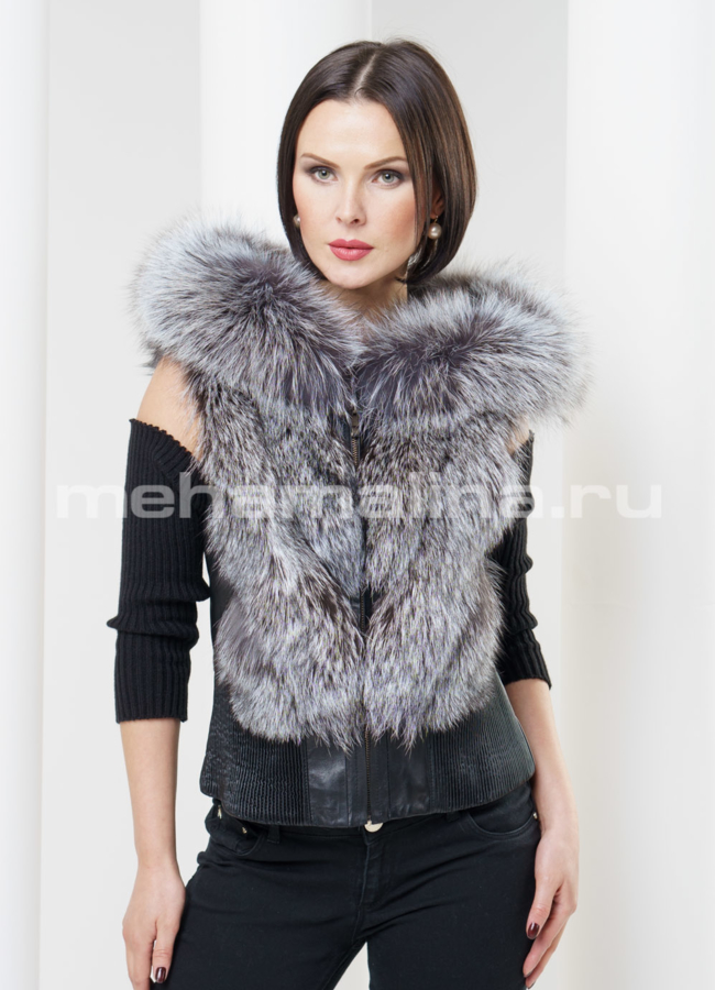 фото Жилетка из чернобурки модель № M-73