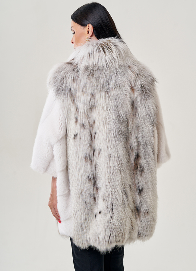 Куртка из меха норки с отделкой из чернобурки модель № 2209 в кредит