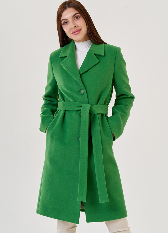 Пальто женское зеленого цвета модель № 79179 универмаг малина