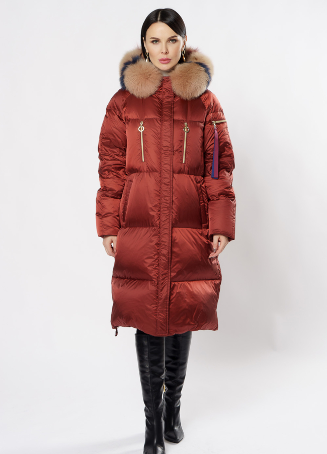 фото Пуховик Florence Mode красного цвета модель № 19СА-14