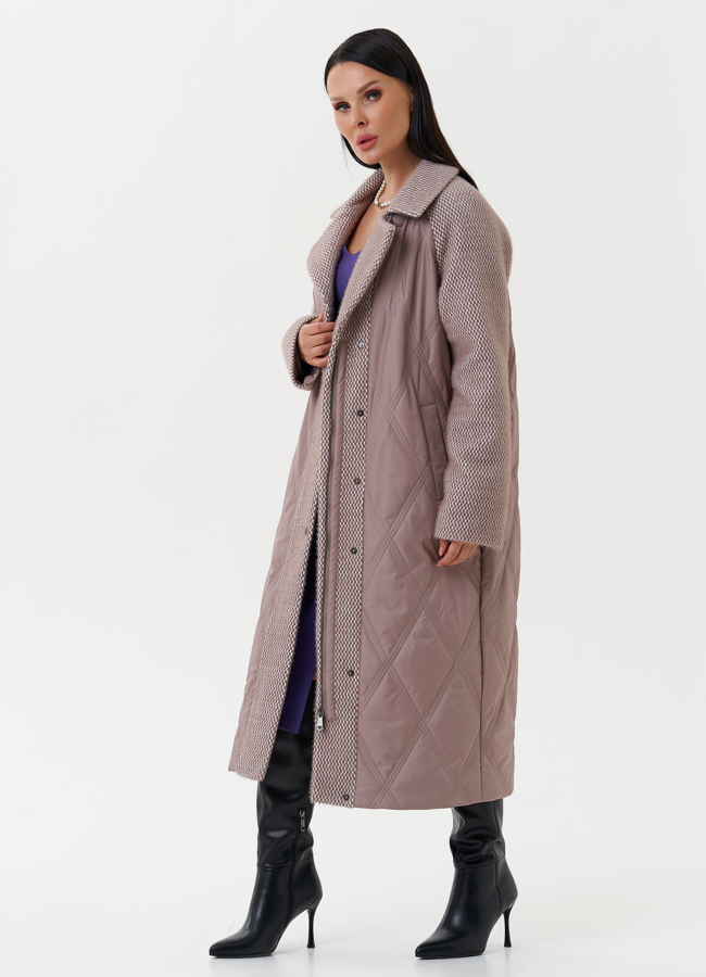 Женское утепленное пальто с английским воротником модель № 27153 универмаг малина